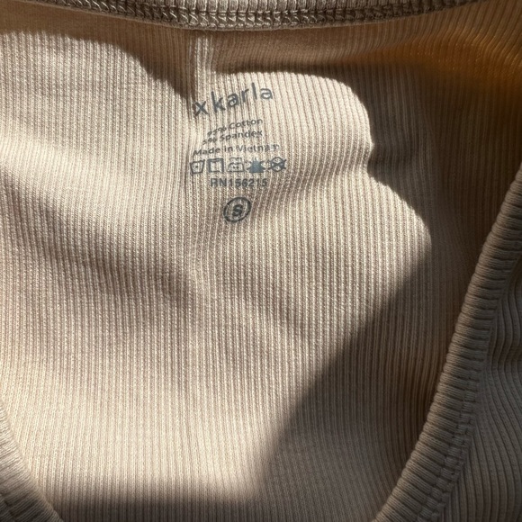 Cream Ribbed Tank Top - Picture 2 of 3